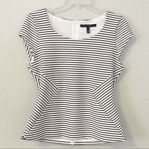 WHBM Stripe Peplum Top